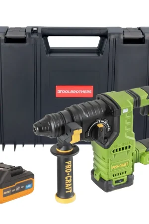 Commander Maintenant Procraft PHA30bb Marteau perforateur sans fil 20 V 2,8 J SDS plus Brushless + 1x batterie 4,0 Ah + boîte à outils RHINO - sans chargeur