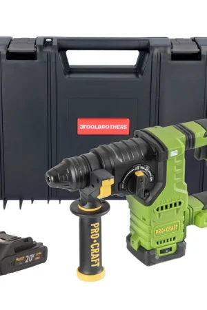 Top Vente Procraft PHA30bb Marteau perforateur sans fil 20 V 2,8 J SDS plus Brushless + 1x batterie 2,0 Ah + RHINO Toolcase - sans chargeur
