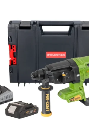 Procraft PHA40bb Marteau perforateur sans fil 20 V 2,6 J SDS plus Brushless + 1x batterie 2,0 Ah + chargeur + boîte à outils RHINO Offre Exclusive
