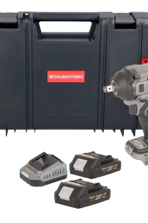 Offre Exclusive Procraft Industrial IW550Abb Clé à choc sans fil 20 V 550 Nm 1/2" + 2x batterie 2,0 Ah + chargeur + boîte à outils RHINO