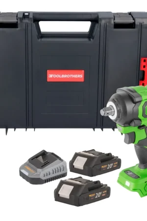 Bon Plan Procraft PWA18bb Clé à choc sans fil 20 V 550 Nm 1/2" Brushless + 2x batterie 2,0 Ah + chargeur + boîte à outils RHINO