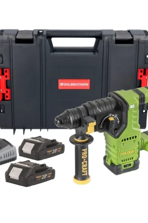 Procraft PHA30bb Marteau perforateur sans fil 20 V 2,8 J SDS plus Brushless + 2x batterie 2,0 Ah + chargeur + boîte à outils RHINO Acheter Direct