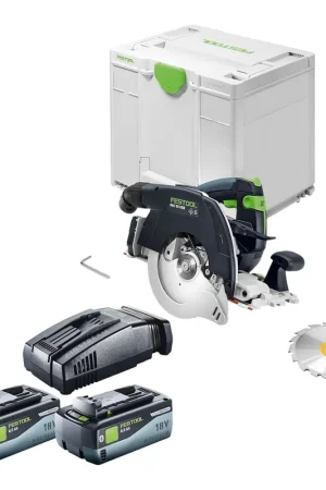 Festool HKC 55 KEB-Basic Scie circulaire portative sans fil 18 V 160 mm Brushless + 2x batterie 8,0 Ah + chargeur + Systainer Haute Qualité