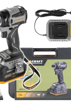 Prix Cassé Procraft ID20A-1b Clé à choc sans fil 20 V 180 Nm 1/4" + 1x batterie 4,0 Ah + chargeur + coffret