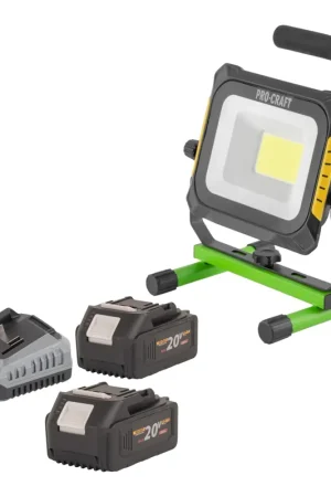 Remise Procraft LP20 Projecteur LED sans fil 20 V IP 20 + 2x batterie 4,0 Ah + chargeur