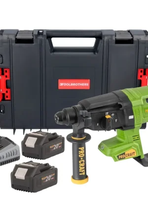Promotion Procraft PHA40bb Marteau perforateur sans fil 20 V 2,6 J SDS plus Brushless + 1x batterie 2,0 Ah - sans chargeur