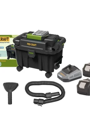 Procraft VP20 Aspirateur industriel sans fil 20 V 10 l Brushless + 2x batterie 4,0 Ah + chargeur Nouvelle Collection