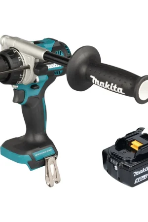 Authentique Makita DHP 492 T1 Perceuse-visseuse à percussion sans fil 18 V 141 Nm Brushless + 1x batterie 5,0 Ah - sans chargeur