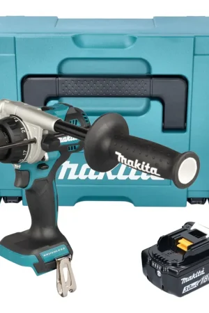 Vente Directe Makita DHP 492 F1J Perceuse-visseuse à percussion sans fil 18 V 141 Nm Brushless + 1x batterie 3,0 Ah + Makpac - sans chargeur