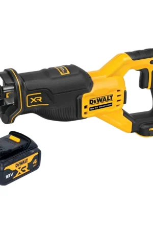 DeWalt DCS 382 N Scie réversible sans fil Scie sabre 18 V Brushless + 1x batterie 4,0 Ah - sans chargeur Super Prix