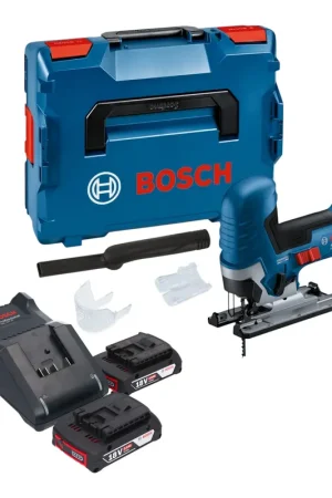 Quantité Limitée Bosch GST 18V-125 S Professional Scie sauteuse sans fil 18 V 125 mm Brushless + 2x batterie 2,0 Ah + chargeur + L-Boxx