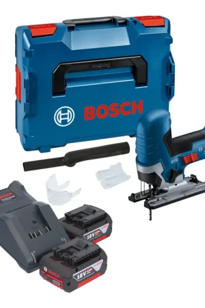 Bosch GST 18V-125 S Professional Scie sauteuse sans fil 18 V 125 mm Brushless + 2x batterie 4,0 Ah + chargeur + L-Boxx Authentique