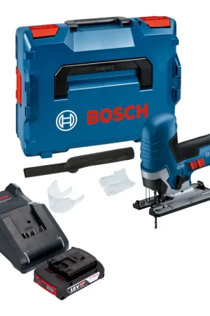Bosch GST 18V-125 S Professional Scie sauteuse sans fil 18 V 125 mm Brushless + 1x batterie 2,0 Ah + chargeur + L-Boxx Offre Spéciale