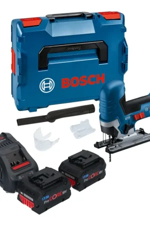 Bosch GST 18V-125 S Professional Scie sauteuse sans fil 18 V 125 mm Brushless + 2x batterie ProCORE 8,0 Ah + chargeur + L-Boxx Offre Du Jour