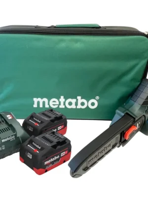 Seulement Aujourd'hui Metabo MS 18 LTX 15 Akku Gehölzsäge 18 V 15 cm 5 m/s + 2x LiHD Akku 5,5 Ah + Ladegerät + Tasche