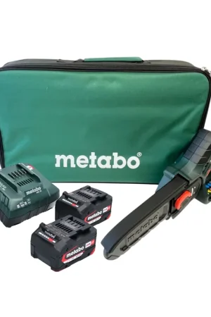 Nouveauté Metabo MS 18 LTX 15 Akku Gehölzsäge 18 V 15 cm 5 m/s + 2x Akku 4,0 Ah + Ladegerät + Tasche