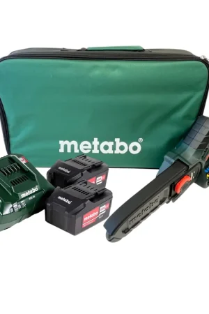 Metabo MS 18 LTX 15 Akku Gehölzsäge 18 V 15 cm 5 m/s + 2x Akku 5,2 Ah + Ladegerät + Tasche Quantité Limitée