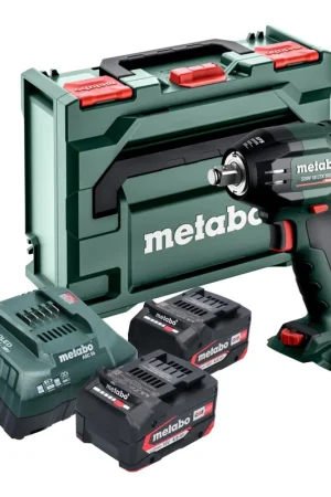 Offre Exclusive Metabo SSW 18 LTX 550 BL Visseuse à choc sans fil 18 V 550 Nm Brushless + 2x batterie 4,0 Ah + chargeur + metaBOX