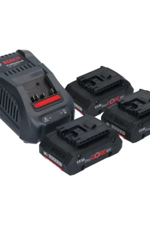 Usine Directe Bosch Starter Set 18V, 2x Batteries ProCORE 4,0Ah + Chargeur GAL 1880 CV ( 1600A016GF )