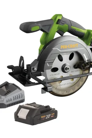 Procraft PCA32-BB Scie circulaire portative sans fil 20 V 165 mm Brushless + 1x batterie 2,0 Ah + chargeur Commander Vite