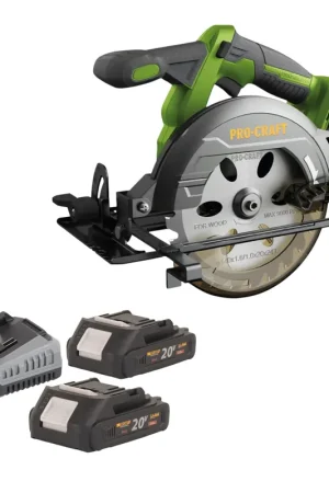 Réduction Procraft PCA32-BB Scie circulaire portative sans fil 20 V 165 mm Brushless + 2x batterie 2,0 Ah + chargeur