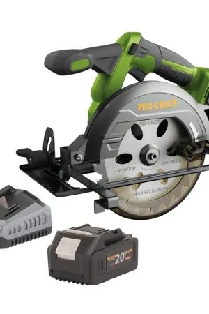 Procraft PCA32-BB Scie circulaire portative sans fil 20 V 165 mm Brushless + 1x batterie 4,0 Ah + chargeur Vente Directe