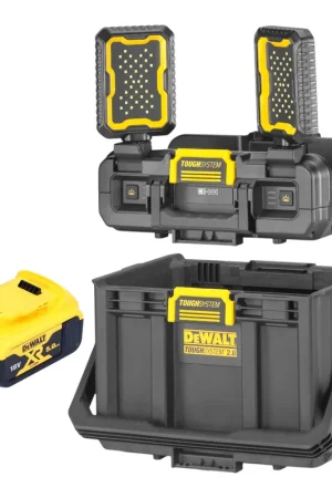 Achat Immédiat DeWalt DWST08061-1 Boîte à outils avec lampes intégrées 395 x 352 x 255 mm ToughSystem 2.0 + 1x batterie 5,0 Ah - sans chargeur