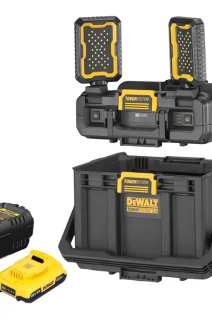 DeWalt DWST08061-1 Boîte à outils avec lampes intégrées 395 x 352 x 255 mm ToughSystem 2.0 + 1x batterie 2,0 Ah + chargeur Remise