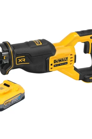 Soldes DeWalt DCS 382 N Scie réversible sans fil Scie sabre 18 V Brushless + 1x batterie Powerstack 5,0 Ah - sans chargeur