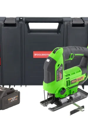 Usine Directe Procraft ST22 Scie sauteuse sans fil 20 V 80 mm Brushless + 1x batterie 4,0 Ah + boîte à outils RHINO - sans chargeur