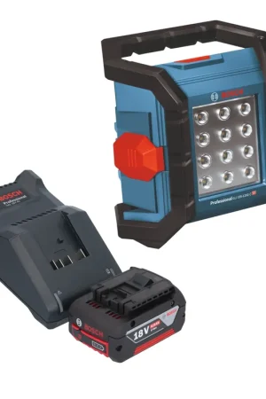 Haute Qualité Bosch GLI 18V-1200 C Professional Projecteur de chantier sans fil 18 V 1200 lm + 1x batterie 4,0 Ah + chargeur