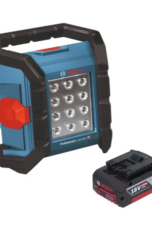 Bosch GLI 18V-1200 C Professional Projecteur de chantier sans fil 18 V 1200 lm + 1x batterie 4,0 Ah - sans chargeur Must-Have