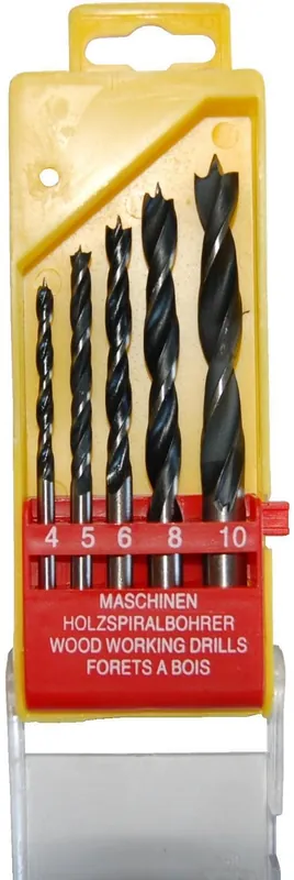 Coffret 5 Forets Bois HSS D.4-10 mm Hélicoïdaux Top Vente