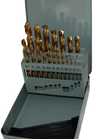 Coffret 19 Forets Métaux HSS D.1-10 mm Revêtus TiN Soldes