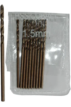 Sachet 10 Forets Métaux D.1,5 mm HSS M35 Cobalt 5% DIN338 Cylindriques Must-Have