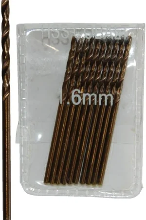 Top Vente Sachet 10 Forets Métaux D.1,6 mm HSS M35 Cobalt 5% DIN338 Cylindriques