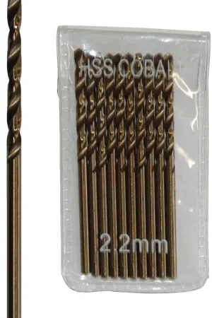 Vente Directe Sachet 10 Forets Métaux D.2,2 mm HSS M35 Cobalt 5% DIN338 Cylindriques