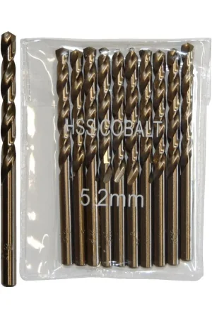 Sachet 10 Forets Métaux D.5,2 mm HSS M35 Cobalt 5% DIN338 Cylindriques Solde