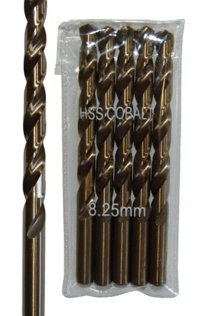 Meilleur Prix Sachet 5 Forets Métaux D.8,25 mm HSS M35 Cobalt 5% DIN338 Cylindriques