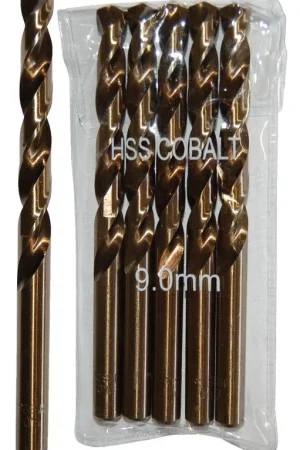 Populaire Sachet 5 Forets Métaux D.9,0 mm HSS M35 Cobalt 5% DIN338 Cylindriques