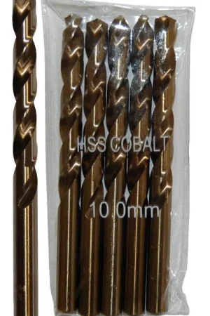 Sachet 5 Forets Métaux D.10,0 mm HSS M35 Cobalt 5% DIN338 Cylindriques Super Prix