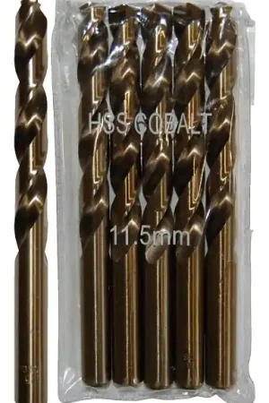 Usine Directe Sachet 5 Forets Métaux D.11,5 mm HSS M35 Cobalt 5% DIN338 Cylindriques