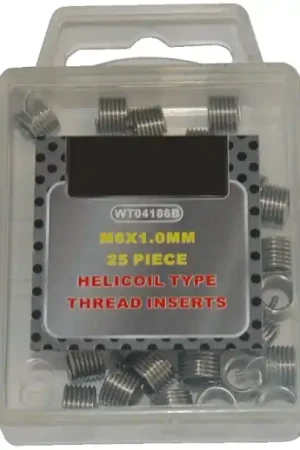 Super Prix 25 Inserts Filetés M6 x 1,0mm Helicoidales