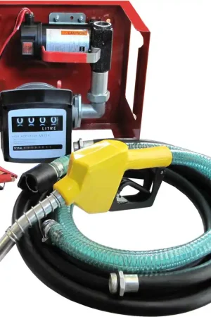 Petit Prix Pompe De Transfert Gasoil 24V 40L/min Avec Tuyaux Pistolet Automatique Et Débitmètre