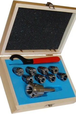 Mandrin Porte Pince CM2 Cône Morse N°2 + 8 Pinces De 3 à 16 mm ER25 Jusqu'à Épuisement Des Stocks