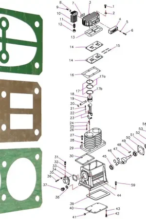 Réduction Joints Pour Plaque A Clapet De Rechange Pour Tête De Compression AH20 Pièces N°13-16