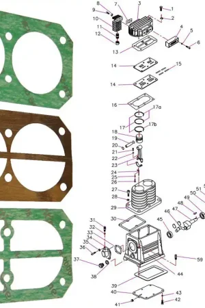 Remise Joints Pour Plaque A Clapet De Rechange Pour Tête De Compression AH30 Et AH40 Pièces N°13-16