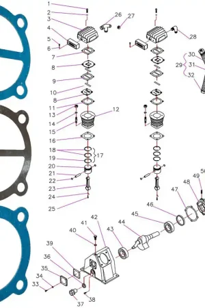 Expédition Rapide Joints Pour Plaque A Clapet De Rechange Pour Tête De Compression UB30 Pièces N°7-9-11