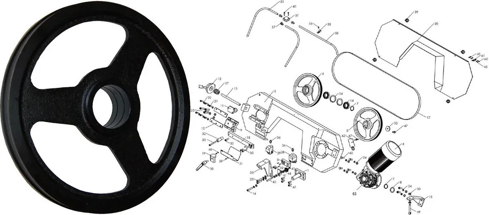 Poulie D'Entraînement De La Lame De Scie De Rechange Pour MBS270FHT Pièce N°6B Produit De Marque