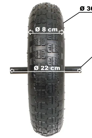 Commande En Gros ROUE DE BROUETTE GONFLABLE Ø 36 CM AVEC AXE Ø 2 CM [ 3.50 - 8 ]